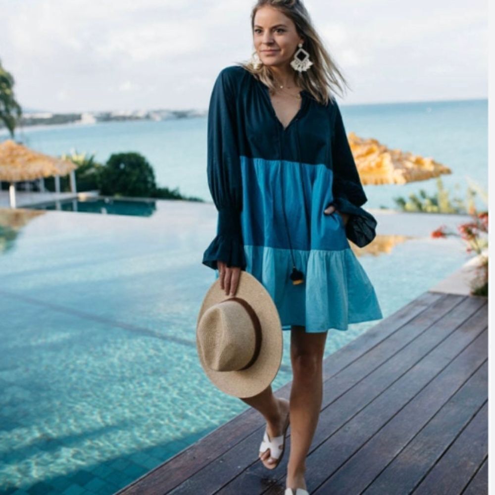 Figue Bella Blue Cotton Dress - Refined Boho